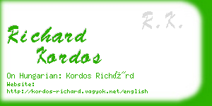 richard kordos business card